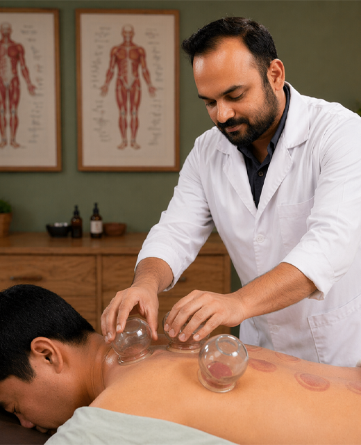 Cupping therapy on the back